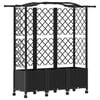 vidaXL Pacelta gulta ar treliem un jumtu Melns 163 x 40 x 144 cm PP