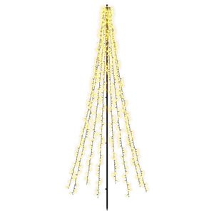 vidaXL LED Ziemassvētku koks 235 cm 1000 LED Silti balts Tērauds Melns
