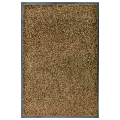 vidaXL durvju paklājs, mazgājams, brūns, 60x90 cm