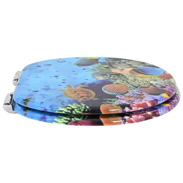 vidaXL Mīksta aizvēr&scaron;anās tualetes sēdeklis Dziļi jūras zils