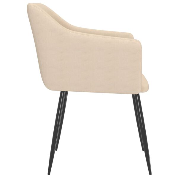 vidaXL virtuves krēsli, 2 gab., krēmkrāsas audums