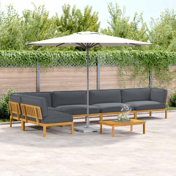 vidaXL Dīvānu komplekts 6 pcs Antracīts Cietā akācijas koks