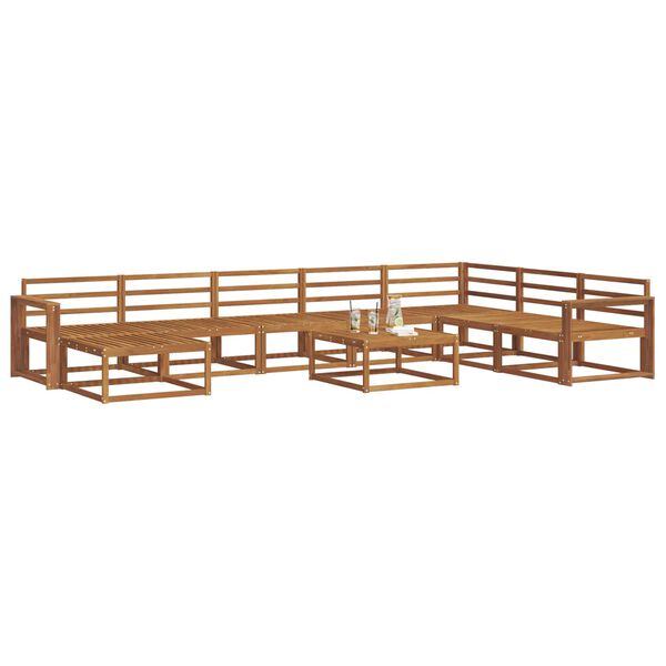 vidaXL Āra dīvānu komplekts 9 pcs Dabiska Cietā akācijas koks