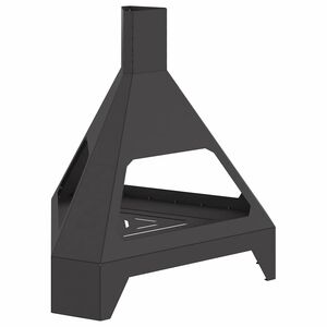 vidaXL Uguns bļoda Melns 50 x 43 x 52 cm Novecināts tērauds
