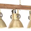 vidaXL griestu lampa, industriāls dizains, misiņ&scaron;, mango koks, E27