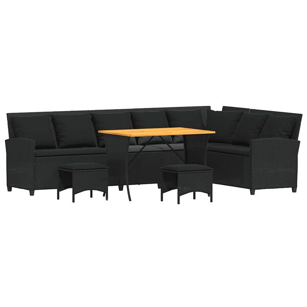 vidaXL 4-daļīgs dārza dīvānu komplekts ar matračiem L-veida