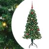 vidaXL Stūra mākslīgais Ziemassvētku koks Zaļa 150 cm PVC un metāls