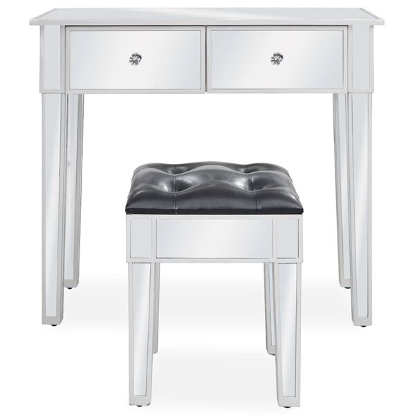 vidaXL kosmētikas galdiņš ar solu, MDF un stikls