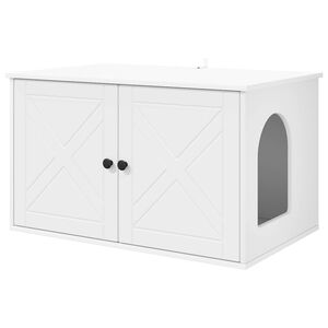 vidaXL Kaķu māja Balts 85 x 55 x 50,5 cm Inženierijas koks