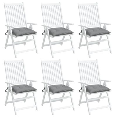 vidaXL dārza krēslu spilveni, 6 gab., pelēki, 50x50x7 cm, audums