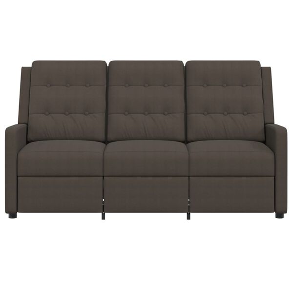 vidaXL trīsvietīgs masāžas krēsls, atgāžams, brūns audums