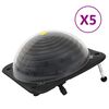 vidaXL solāri baseina sildītāji, 5 gab., 75x75x36 cm, HDPE, alumīnijs