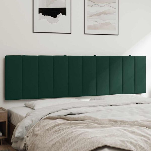 vidaXL galvgaļa spilvens, Hanko, tum&scaron;i zaļ&scaron;, 180 cm, samts