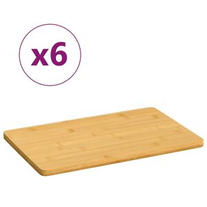 vidaXL brokastu &scaron;ķīvji, 6 gab., 22x14x0,8 cm, bambuss