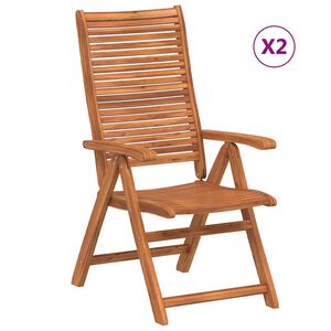 vidaXL Saliekamie krēsli, 2 gab., atgāžami, masīvkoks, akācija