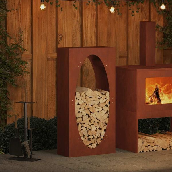 vidaXL malkas plaukts 50x23x100 cm, laikapstākļiem izturīgs tērauds