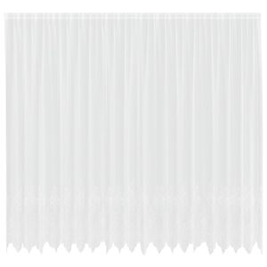 vidaXL Mežģīņu aizkars ar aizkariem Balts 260 x 500 cm Poliesters