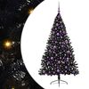 vidaXL Mākslīgais LED Ziemassvētku eglīte Melna 180 cm PVC