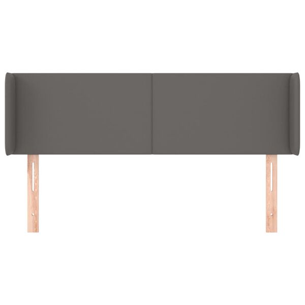 vidaXL galvgalis ar malām, 147x16x78/88 cm, pelēka mākslīgā āda