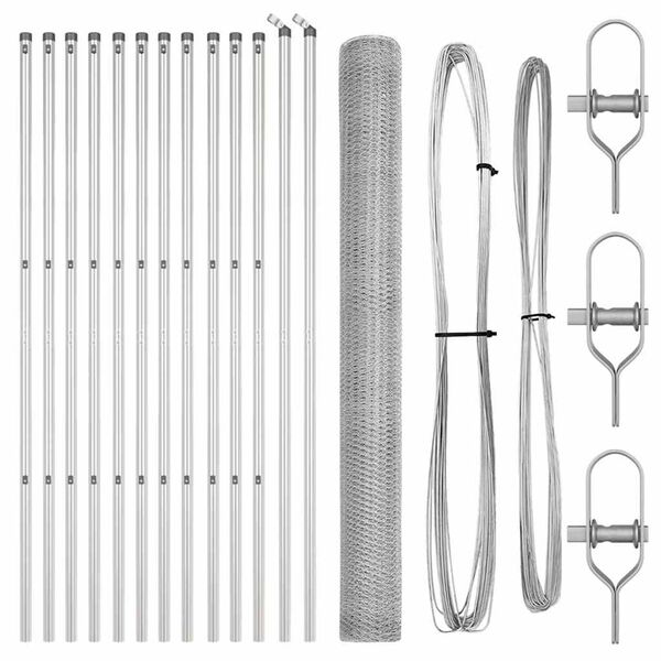 vidaXL Žoga āķis Sudraba 25 x 1,6 m (25 mm siets) Tērauds