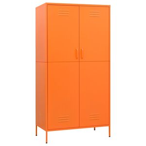 vidaXL skapis, 90x50x180 cm, tērauds, oranžs