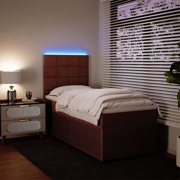 vidaXL atsperu gulta ar matraci, rozā samts, 80x200 cm