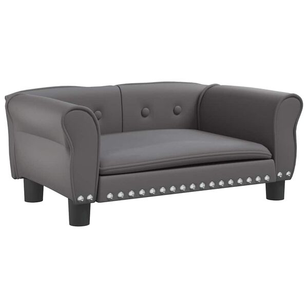 vidaXL gulta suņiem, pelēka, 70x45x30 cm, mākslīgā āda