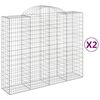 vidaXL arkveida gabiona grozi, 2 gb., 200x50x160/180cm, cinkota dzelzs
