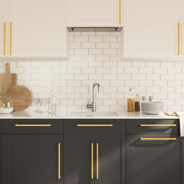 vidaXL skapja rokturi, 10 gab., zelta, 320 mm, nerūsējo&scaron;ais tērauds