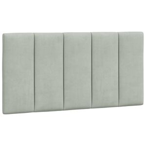 vidaXL galvgaļa spilvens Hanko, gai&scaron;i pelēks, 100 cm, samts