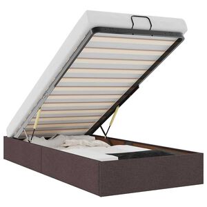 vidaXL Osmaņu gultas rāmis bez matrača tum&scaron;i brūns 90x200 cm audums