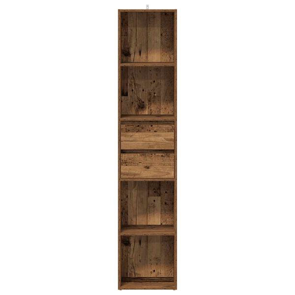 vidaXL grāmatu skapis Old Wood 36x30x171 cm Engineered Wood