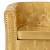 vidaXL klubkrēsls ar kāju soliņu, spīdīgi zeltaina mākslīgā āda