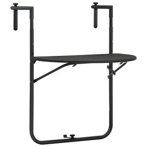 vidaXL piekarams balkona galds, 60x64x83,5cm, plastmasa, pinuma raksts