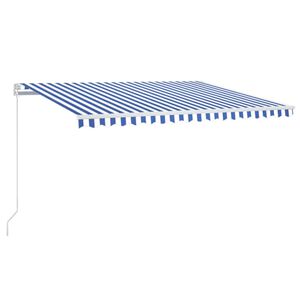 vidaXL izvelkama markīze ar LED, 400x300 cm, zila ar baltu