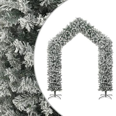 vidaXL Ziemassvētku arka ar skujām, sniegota, 270 cm