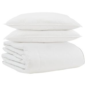 vidaXL Ziemas gultas sega ar spilvenu 3 pcs Balts Dūnu spalva