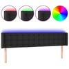 vidaXL gultas galvgalis ar LED, 163x16x78/88 cm, melna mākslīgā āda