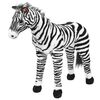 vidaXL rotaļu zebra, balta ar melnu, plī&scaron;s, XXL