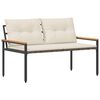 vidaXL Āra sols 2 -Seater 116 x 67,5 x 72 cm poliratāns Krēmbalta