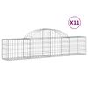 vidaXL arkveida gabiona grozi, 11 gb., 200x30x40/60 cm, cinkota dzelzs