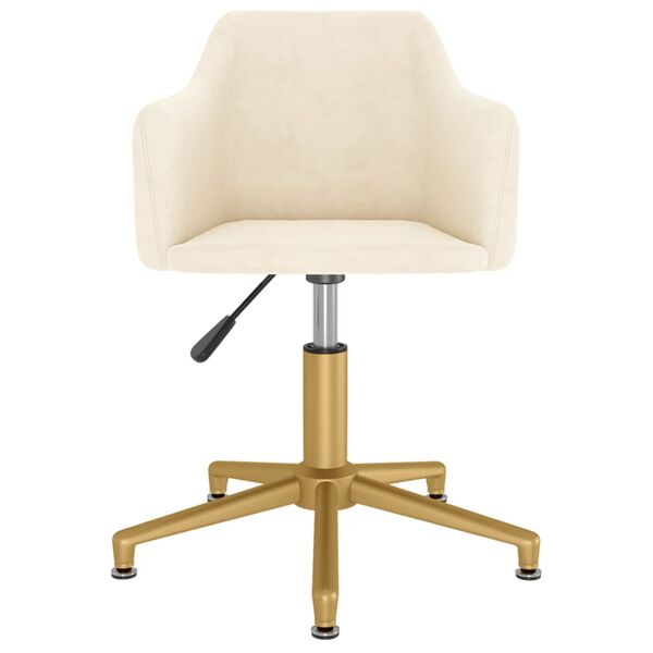 vidaXL grozāmi virtuves krēsli, 6 gab., krēmkrāsas samts