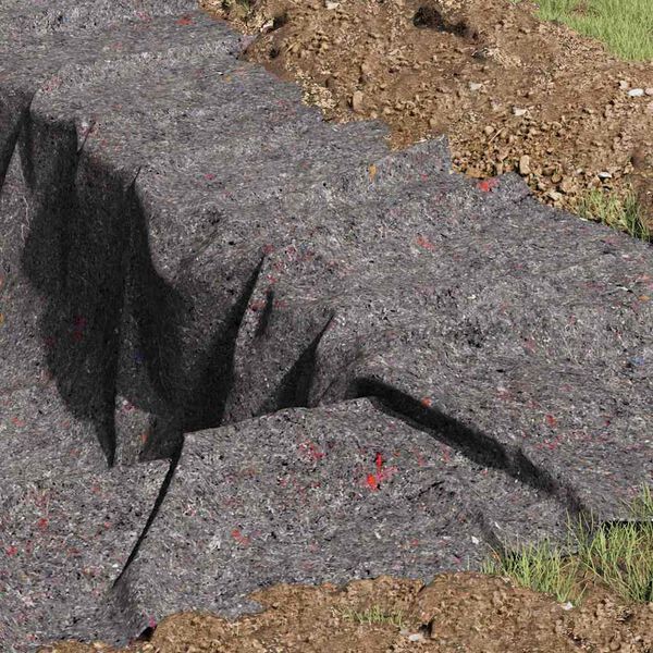 vidaXL Dīķa flīss Pelēka 1 x 10 m Poliesters un kokvilna