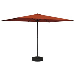 vidaXL Dārza parasols ar pamatu 200 x 300 cm Poliesters Taisnstūra
