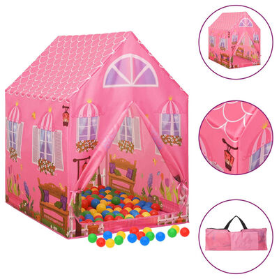 vidaXL rotaļu telts, rozā, 69x94x104 cm