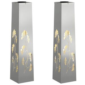 vidaXL Saules LED ceļa gaisma 2 gab. Silti balts 18 x 18 x 80 cm