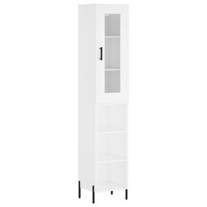 vidaXL augstais skapītis, balts, 34,5x34x180 cm, inženierijas koks