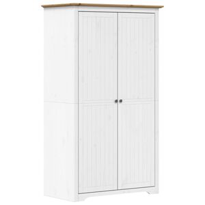 vidaXL skapis BODO, balts, brūns, 99x53,5x173 cm, priedes masīvkoks