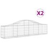 vidaXL arkveida gabiona grozi, 2 gb., 200x30x40/60 cm, cinkota dzelzs