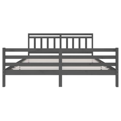vidaXL gultas rāmis, pelēks, masīvkoks, 200x200 cm